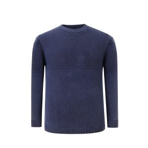 TEXTURED KNIT CREWNECK SWEATER