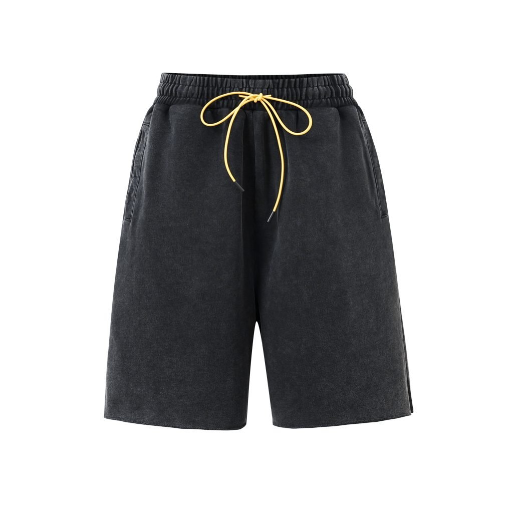 BLACK DRAWSTRING SHORTS