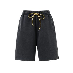 BLACK DRAWSTRING SHORTS