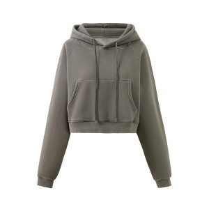 CASUAL CROPPED HOODIE
