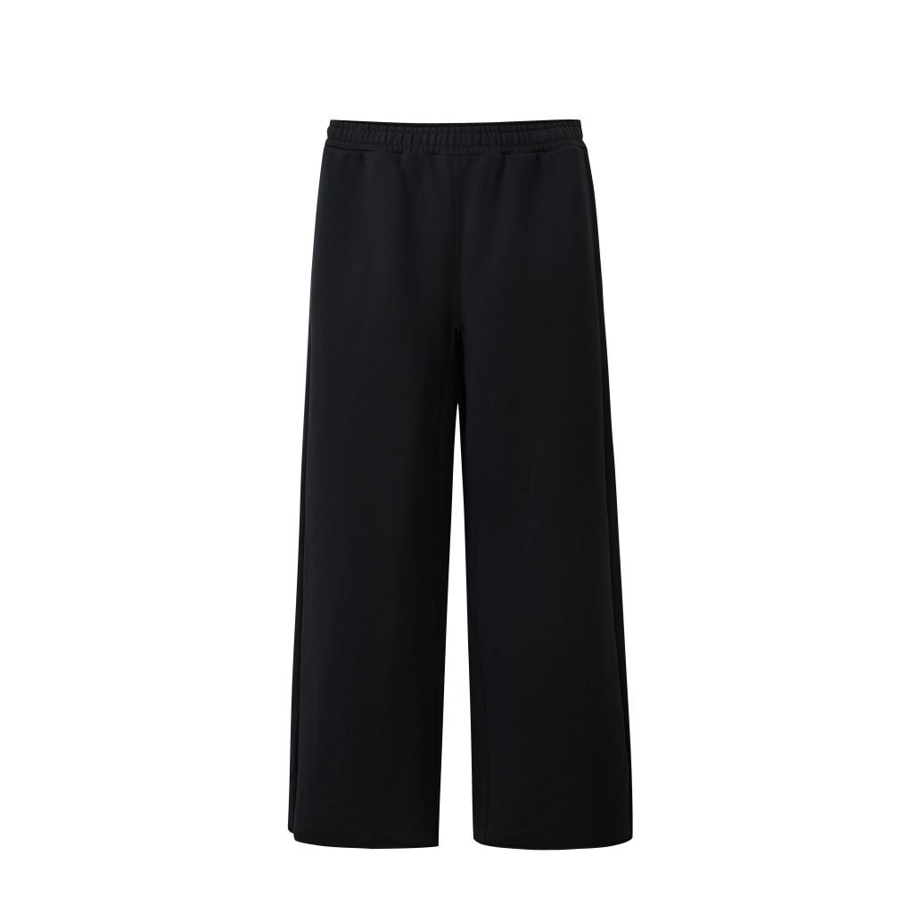 BLACK WIDE-LEG SWEATPANTS