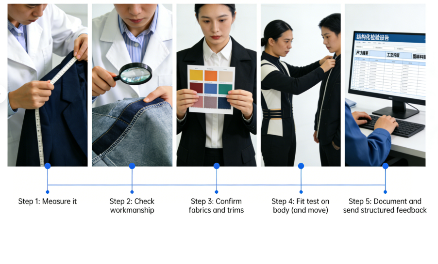 5 step to review a garment sample